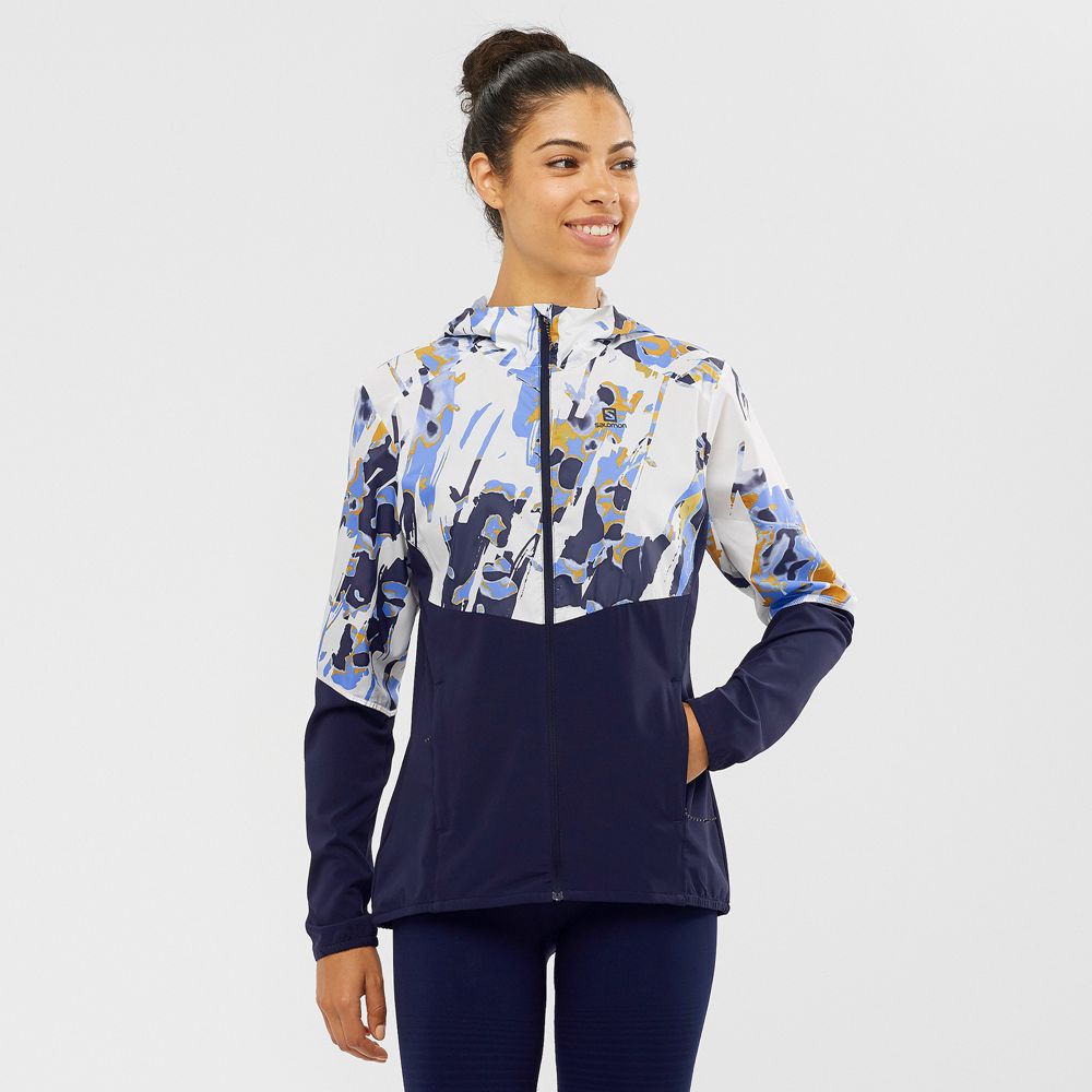 Salomon Jakker Dame Mørkeblå / Hvide - AGILE WIND (PGHQK-4953)